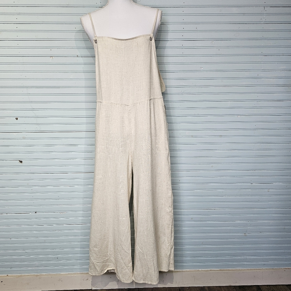 HYFVE Beige Ecru Linen Blend Jumpsuit Women's Size M